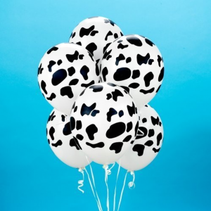 White Cow Print Balloons