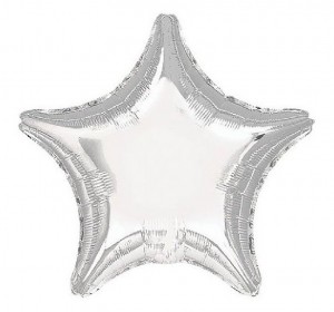 Silver Mylar Star Balloon