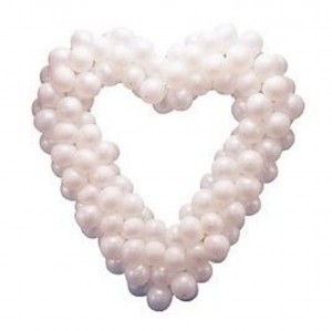 White Wedding Balloon Heart Kit