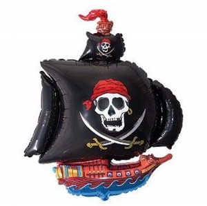 Mylar Black Pirate Ship Balloon