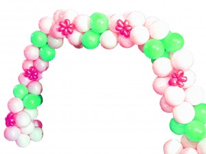 Pink and Green Balloon Arch
