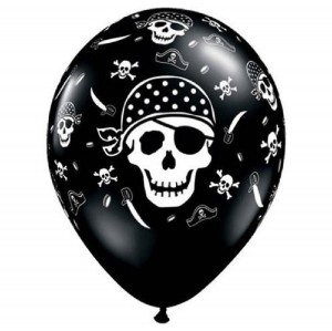 Pirate Balloon Black Latex