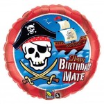 Pirate Happy Birthday Balloon Red