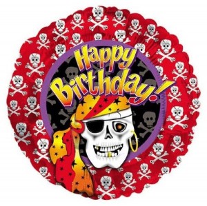 Pirate Happy Birthday Balloon Red Purple Yellow