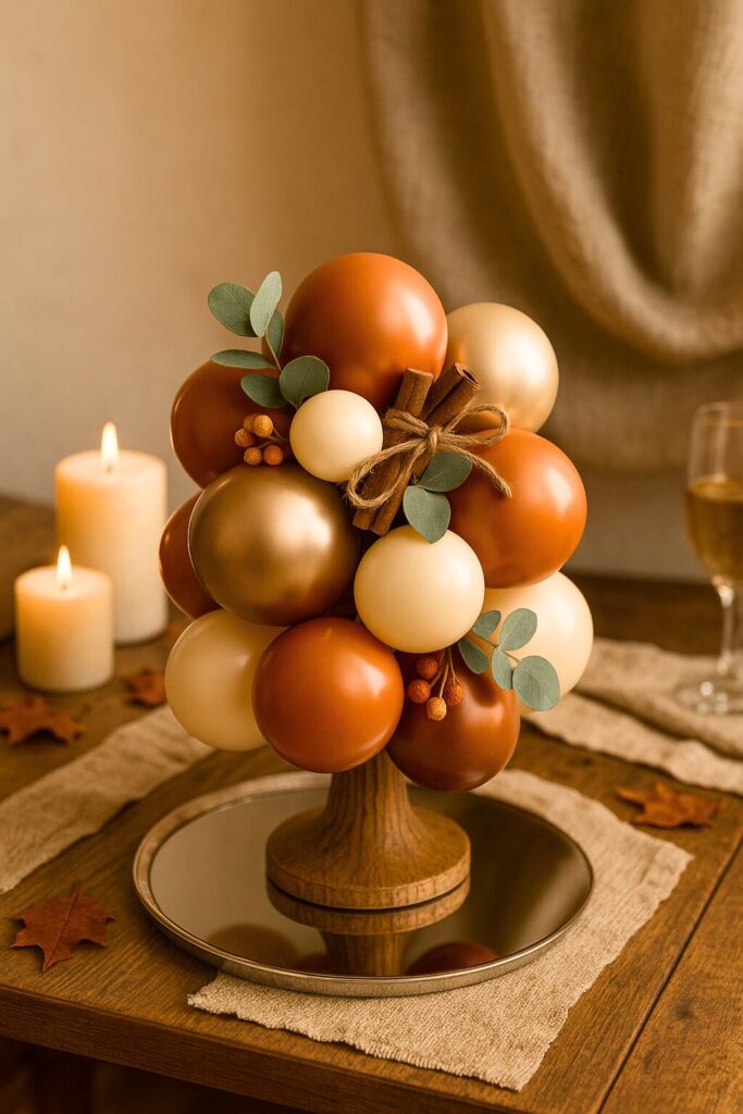 Pumpkin Spice Coffee Bar Balloon Cluster