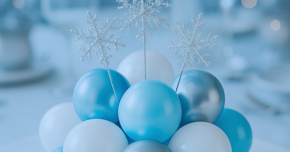 Enchanted Winter Wonderland Balloon Centerpieces