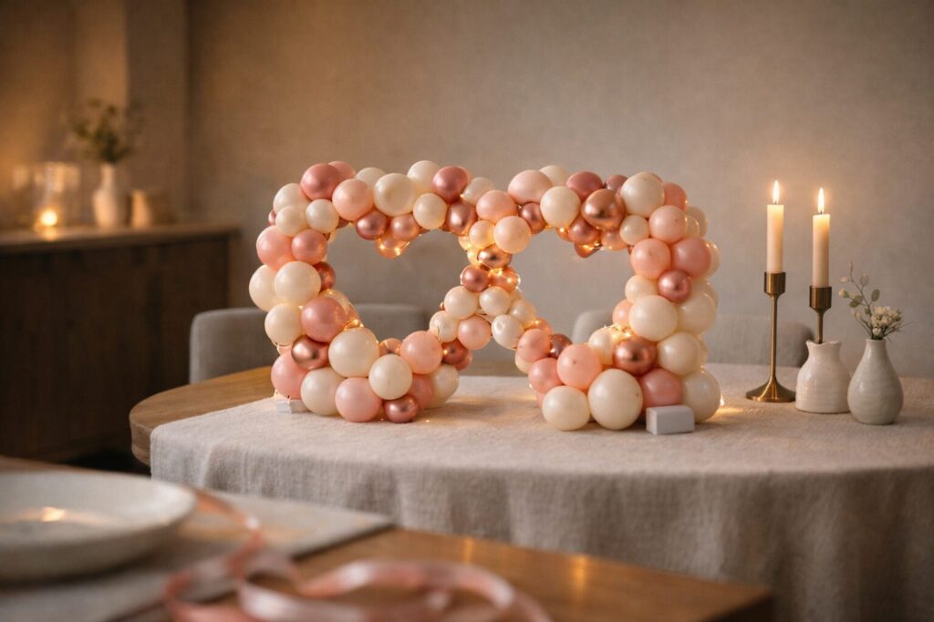 double sweetheart crown balloon centerpiece