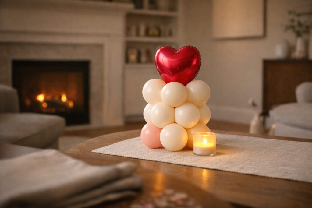 mini heart lantern stack centerpiece