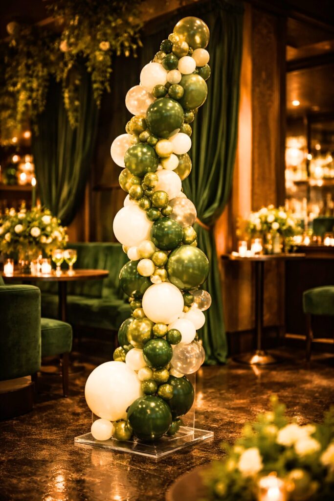 Dark green and smoked clear balloon column