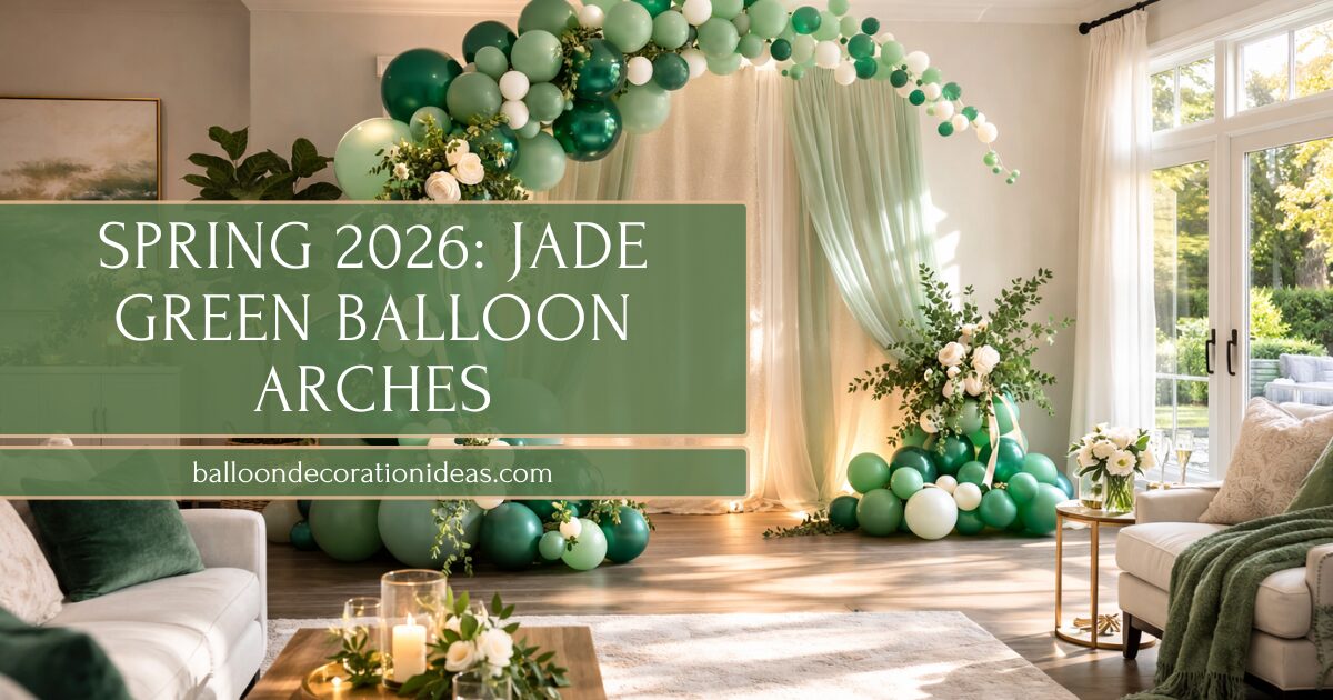 trending for spring 2026 jade green balloon arches